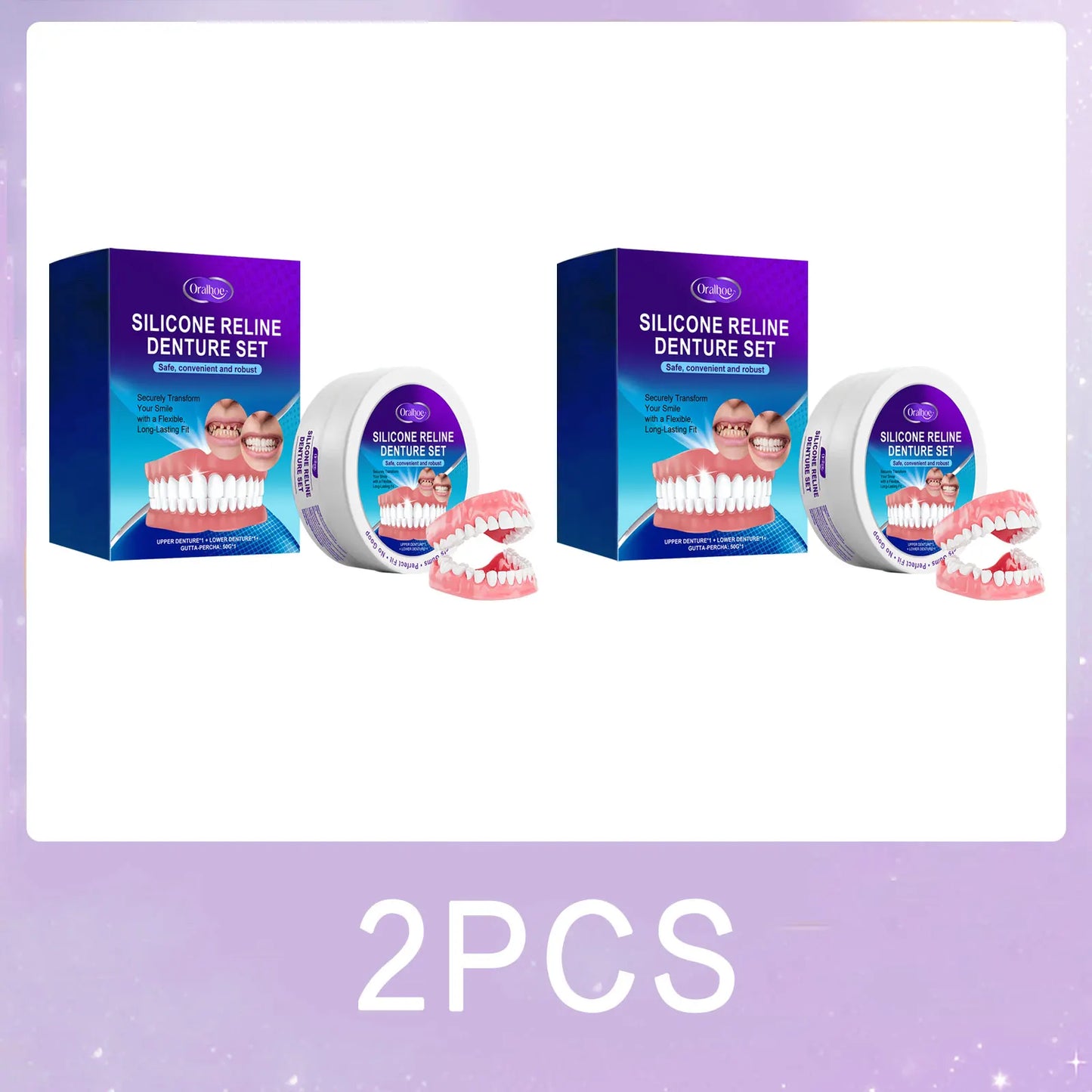 Silicone Reline Denture Set Temporary Upper and Lower Veneers
