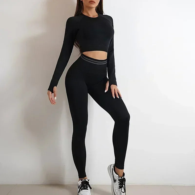 Dailou Seamless Yoga Set High Waist Workout Wear For Women