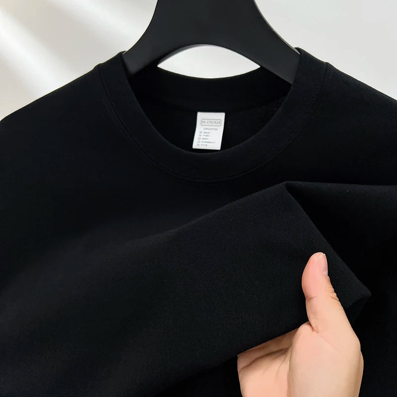 100% Pure Cotton Men's Short Sleeve Round Neck T Shirt Breathable