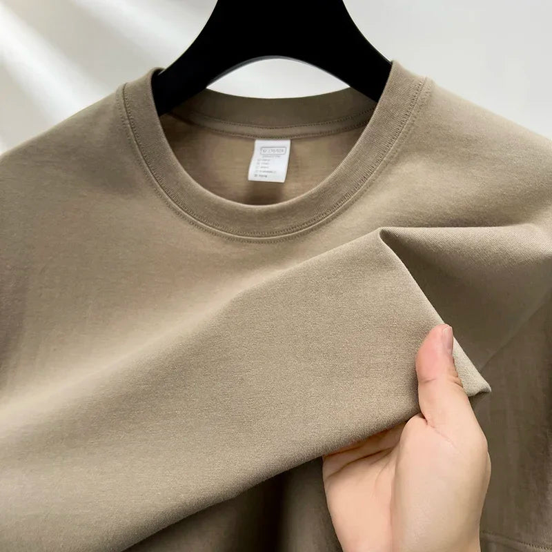 100% Pure Cotton Men's Short Sleeve Round Neck T Shirt Breathable