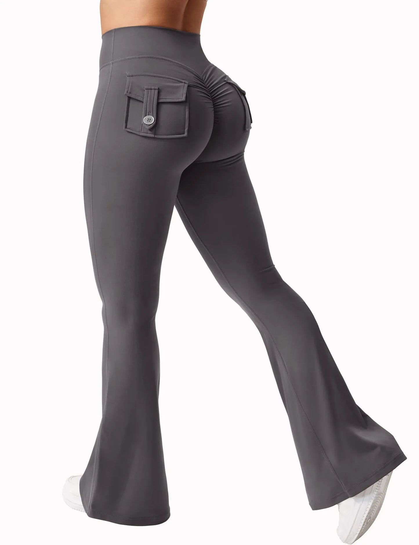 Women's Cargo Pocket Fitness Tights For Yoga And Running