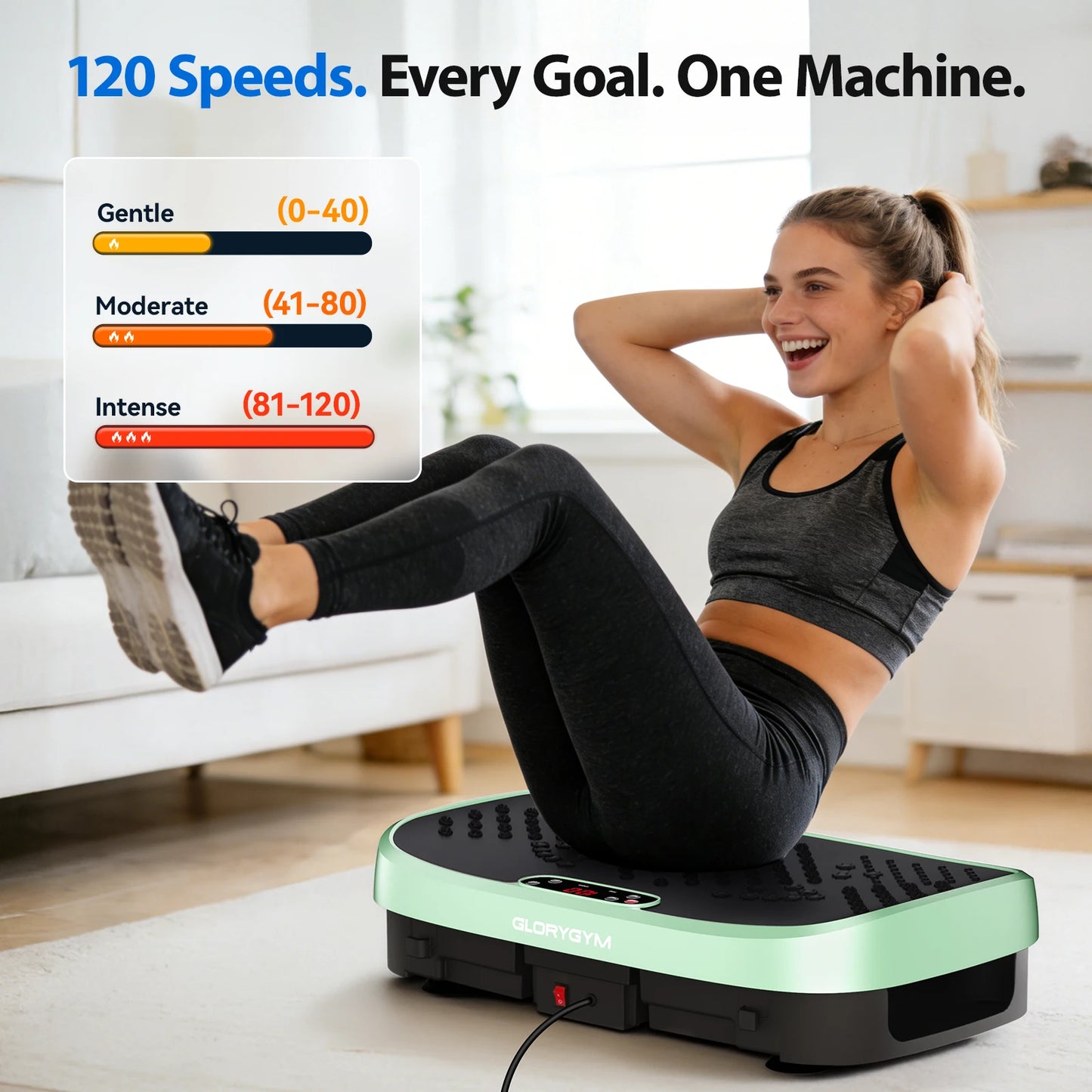 Vibration Plate Fat Burning Machine 120 Speed Levels 330 Lbs