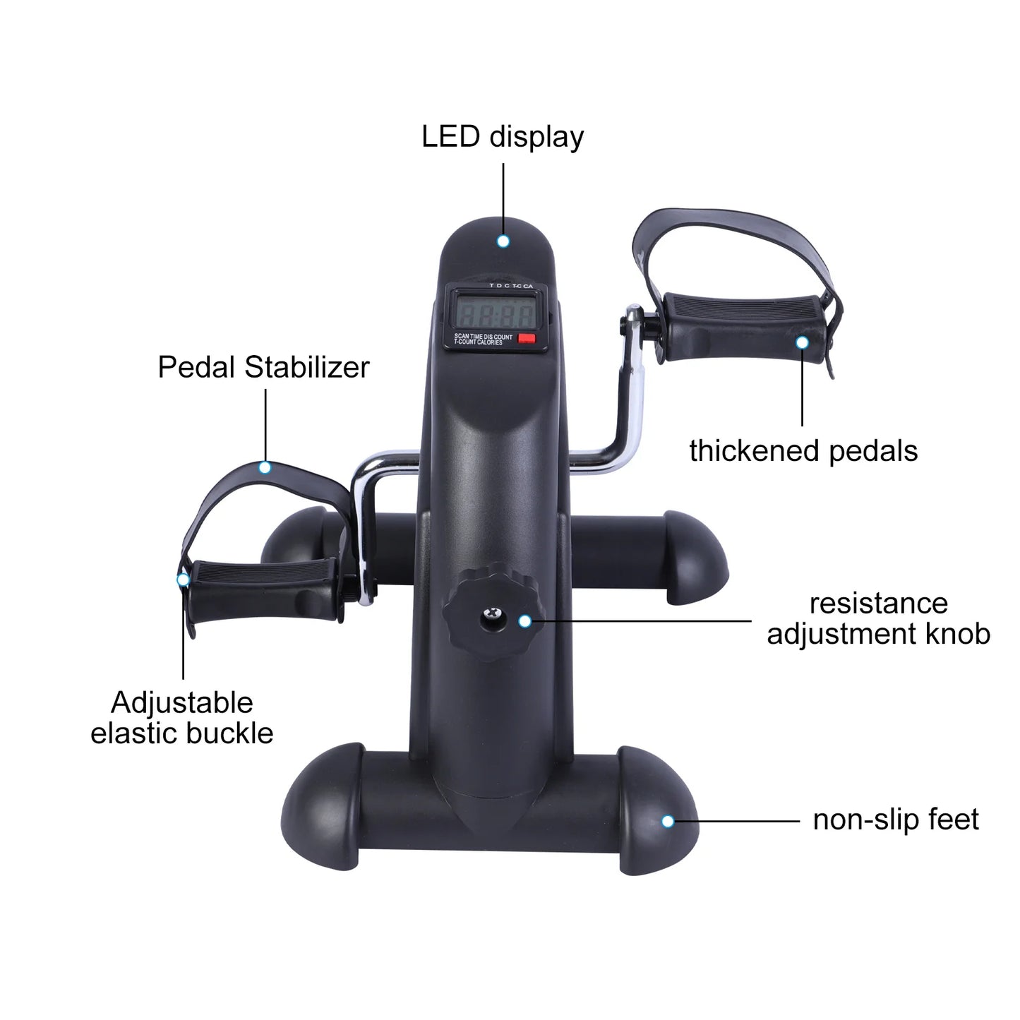 Portable Mini Under Desk Pedal Exerciser With LCD Display