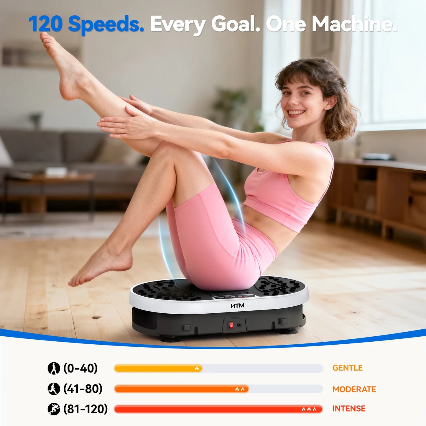HTMM Vibration Plate High Frequency Fitness Platform 9 Programs