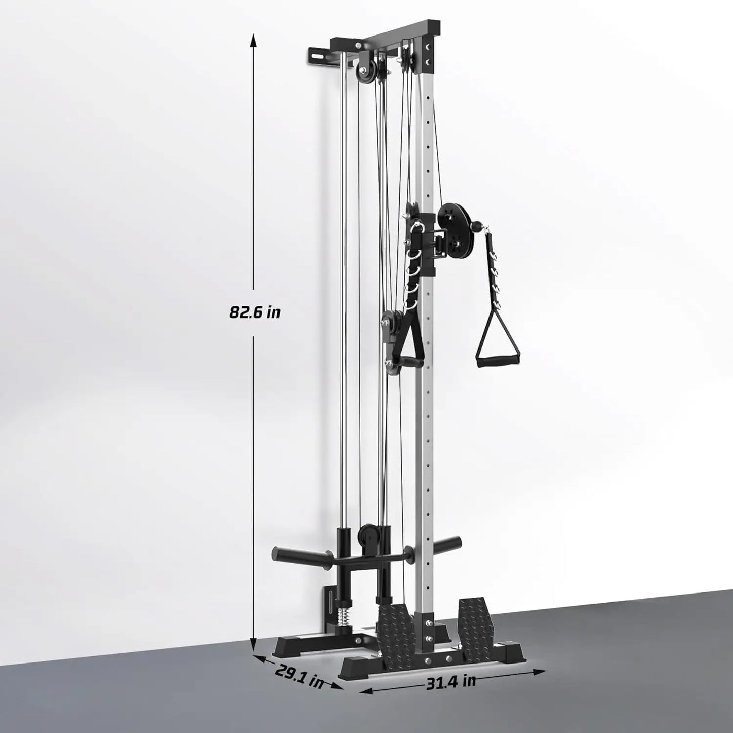 HiMISS Wall Mount Cable Machine Lat Pulldown With 20Position Pulley System