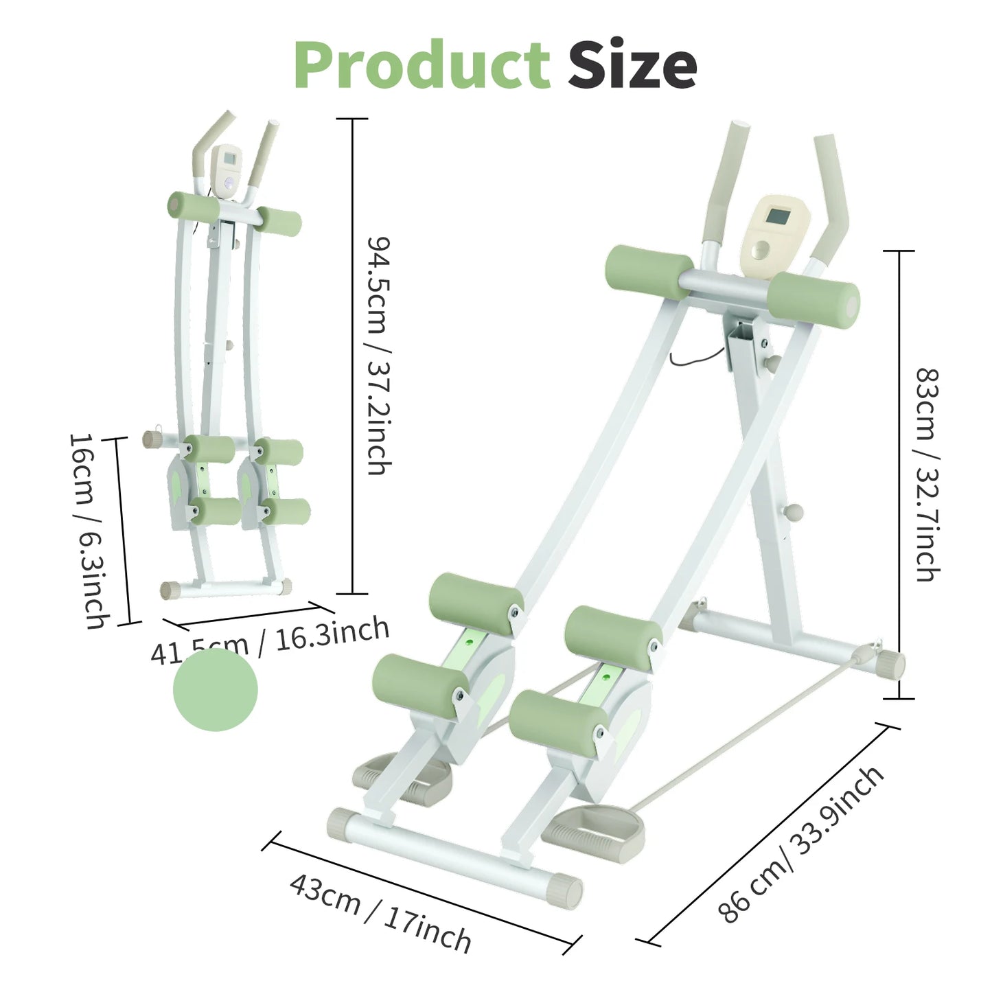Abdominal Curling Exercise Machine With Adjustable Dual Track Foldable Trainer