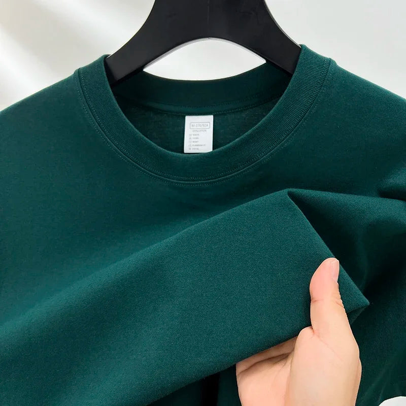 100% Pure Cotton Men's Short Sleeve Round Neck T Shirt Breathable