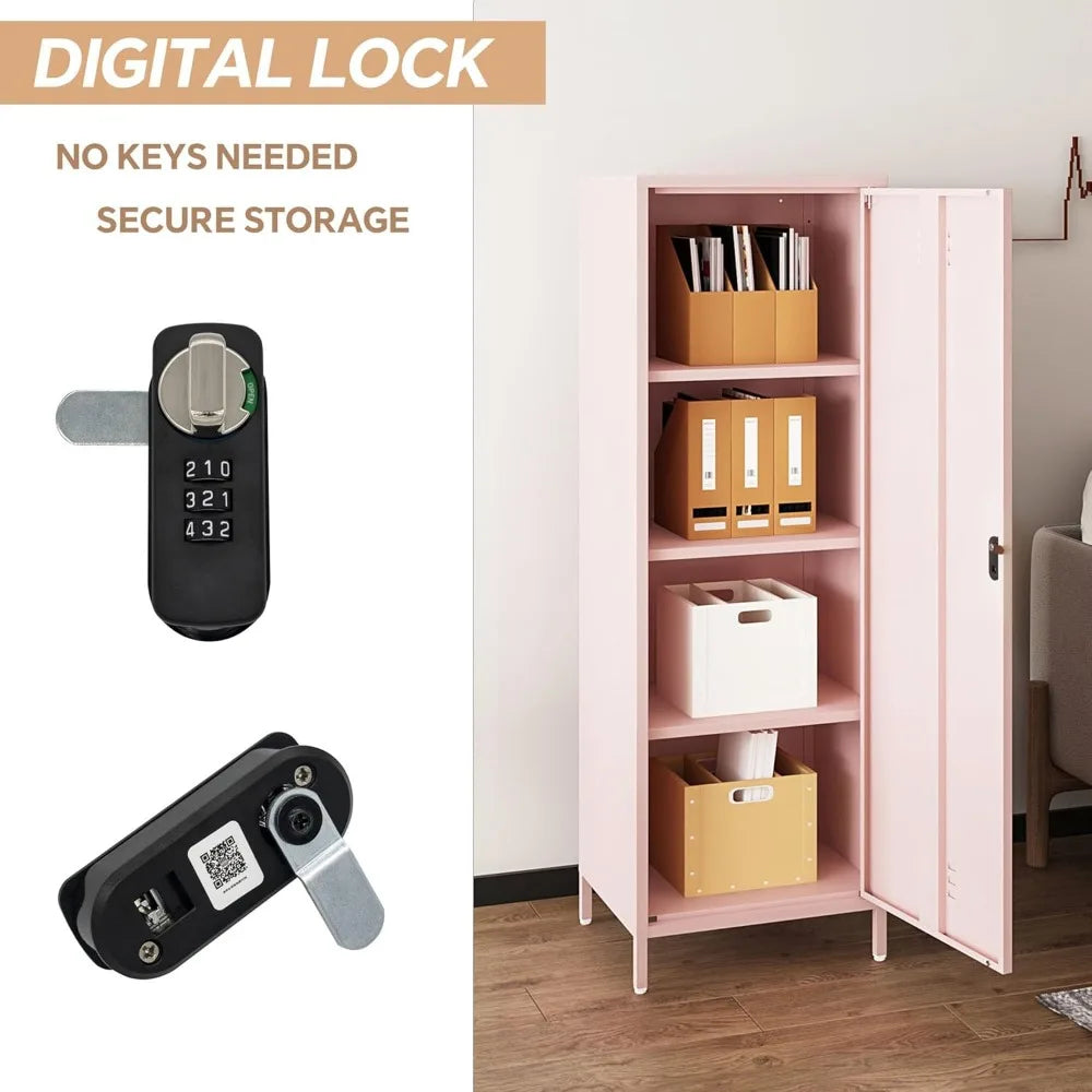 Metal Storage Locker With Digital Lock For School And Home