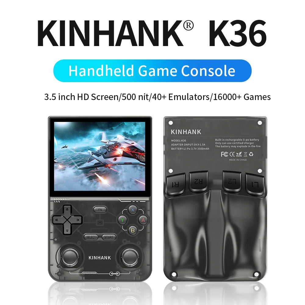 Kinhank K36 Open Source Handheld Console With 16000 Retro Games