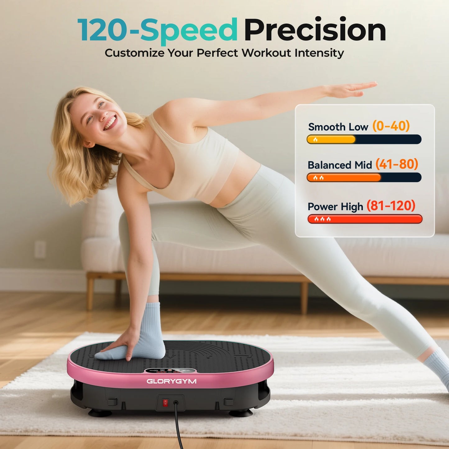 Vibration Plate Whole Body Exercise Machine With 120 Levels Remote Control