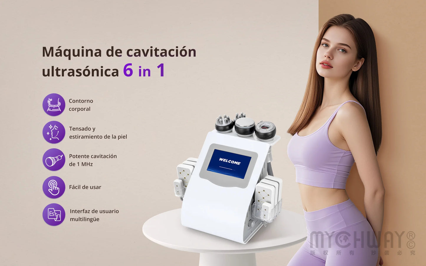 Mychway 5 In 1 Cavitation Machine With Radio Frequency