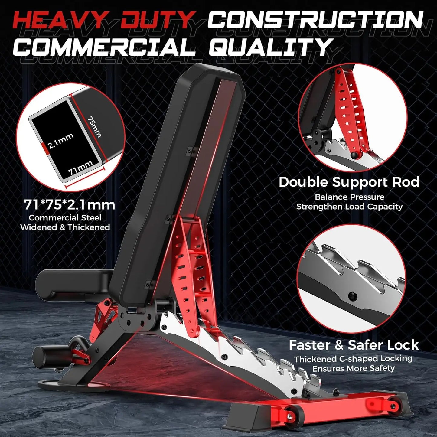 Adjustable Weight Bench For Home Gym 1500LBS Capacity Elite
