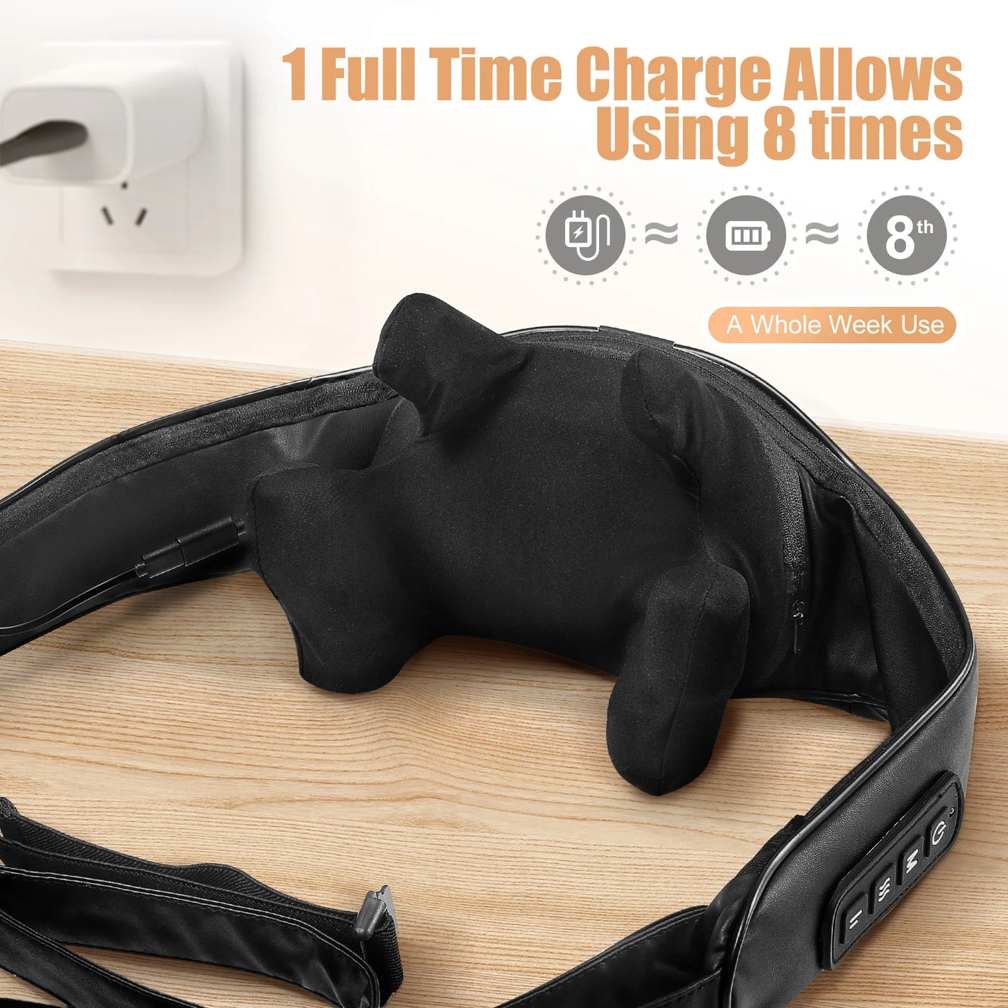 MASGREE Shiatsu Back Neck Massager Cordless Heat 3D Kneading