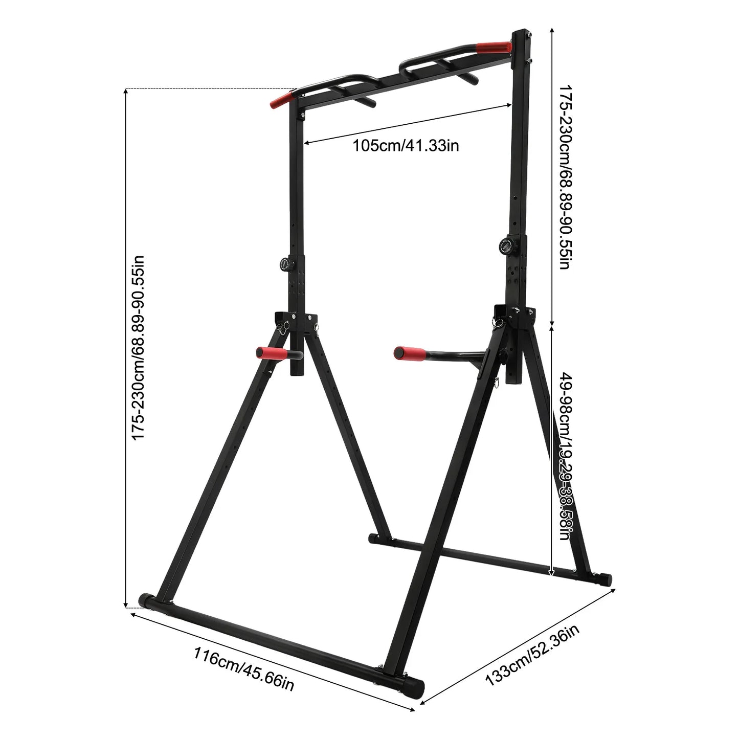 Power Tower Dip Station Adjustable Height For Home Strength Training