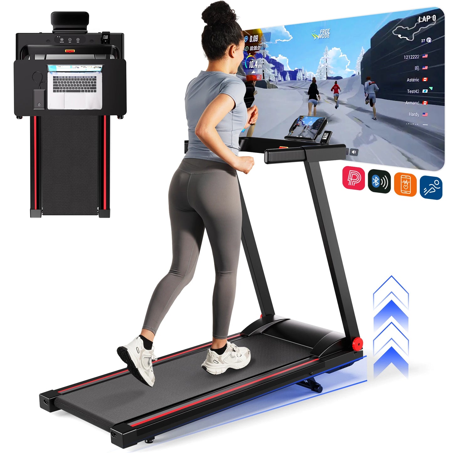 Treadmill 3.0HP With 5 Percent Incline Folding Handles