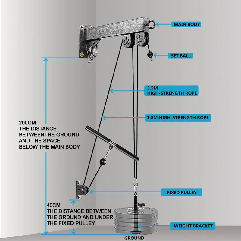 None Wall Mounted Gym Pulley System For Strength Training