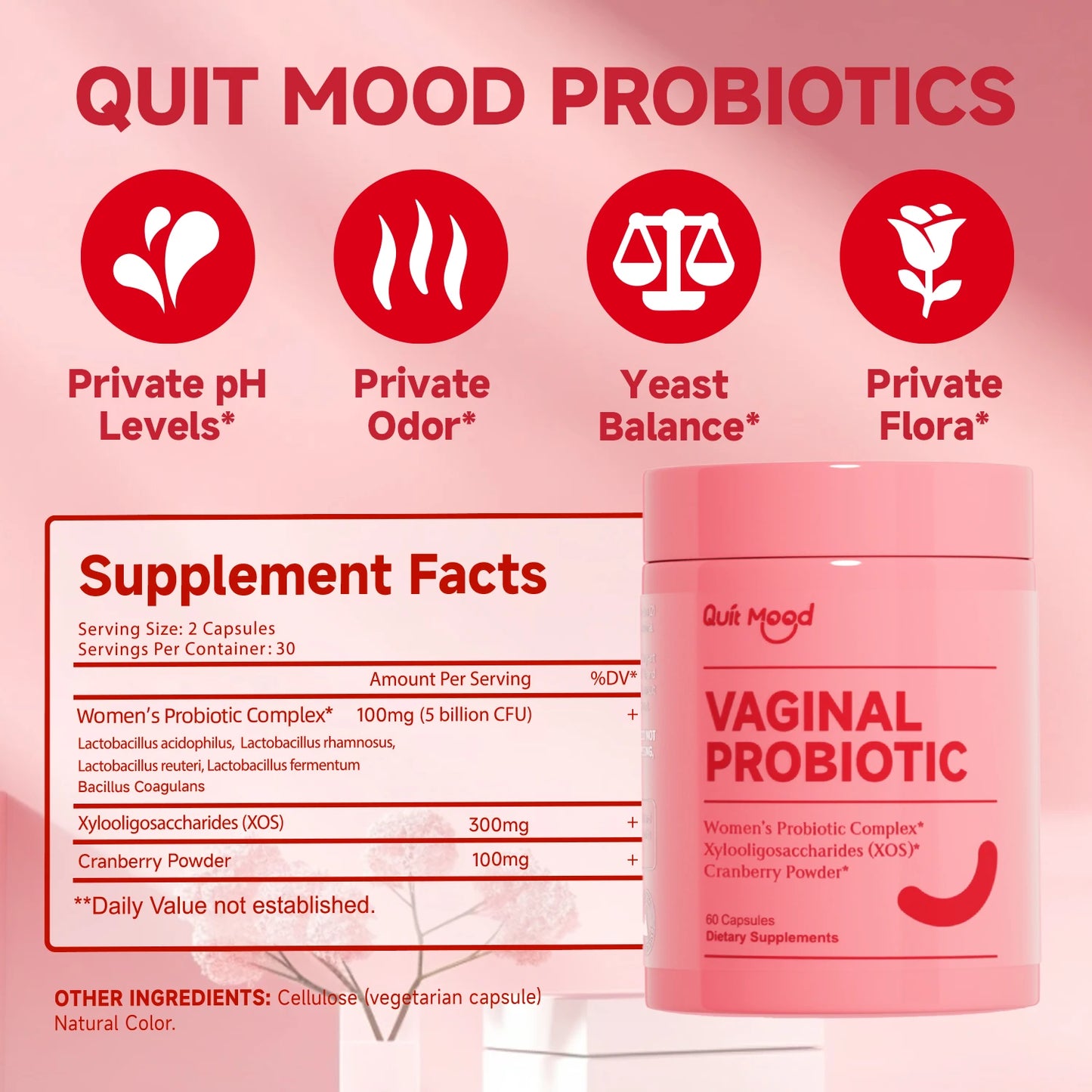 Quit Mood Probiotics for Women PH Balance With Prebiotics