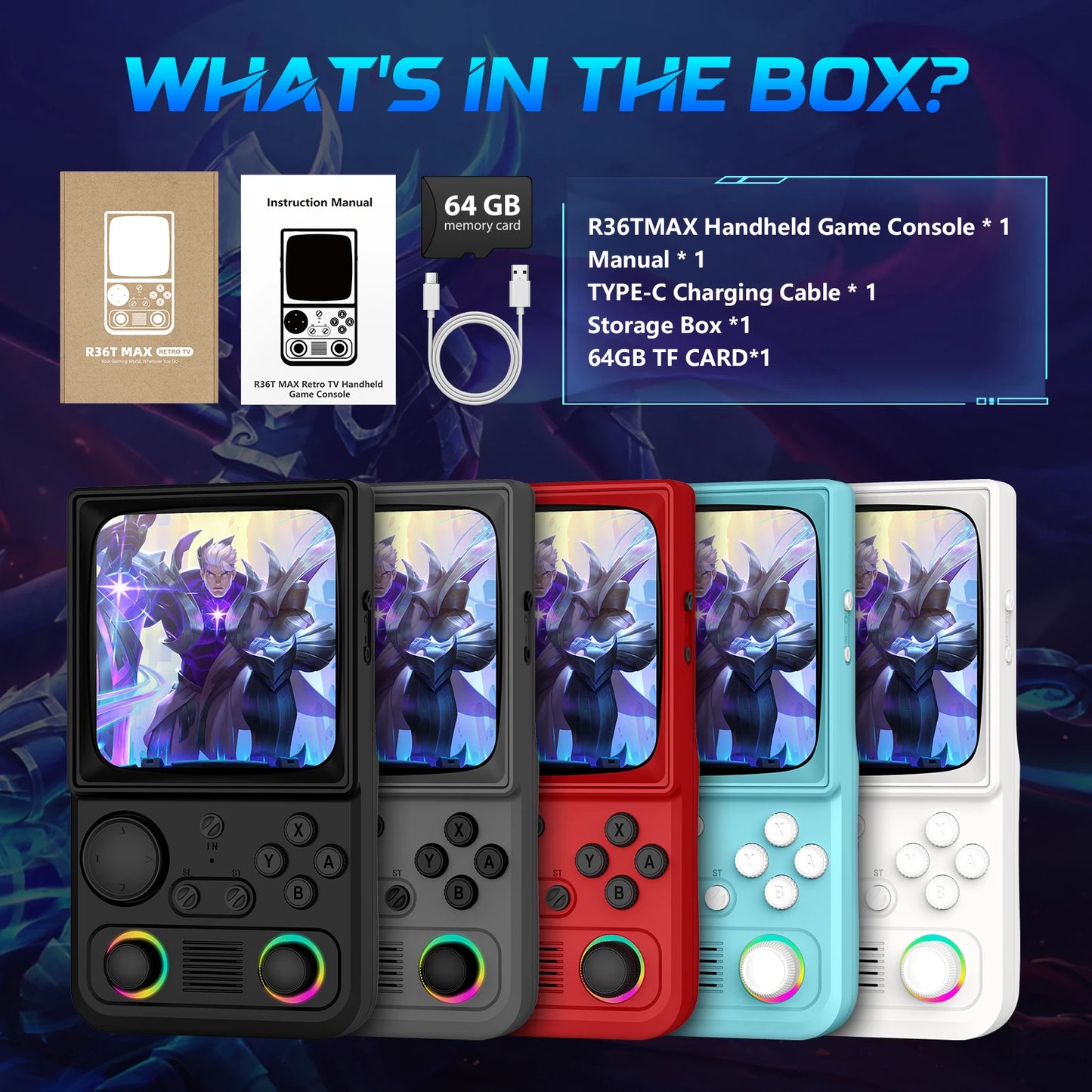 AQHH AISLPC R36T MAX Retro Handheld Console EmuELEC