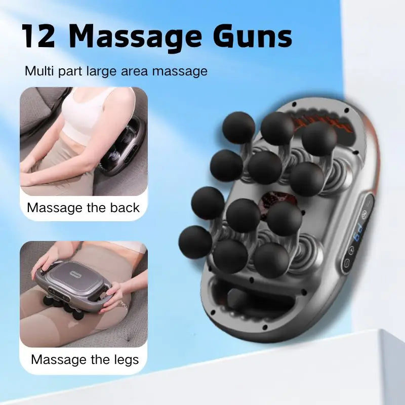 12 Head Deep Tissue Massage Gun For Full Body Recovery