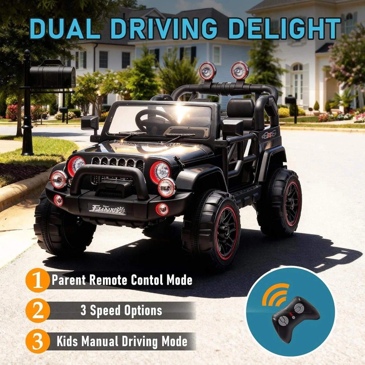 24V Kids Ride On Electric Car With Parental Control