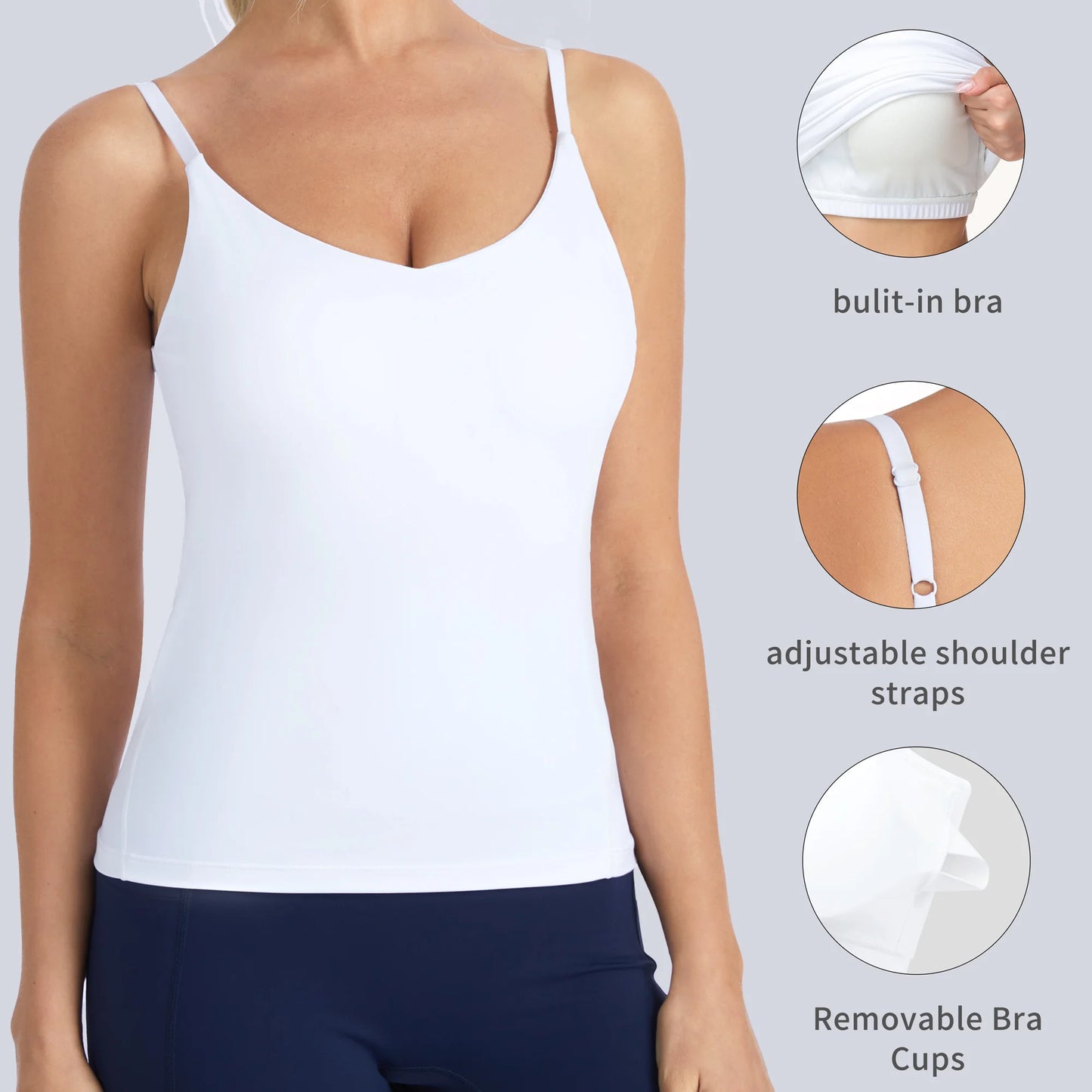 The Gym People Women Sleeveless Racerback Sports Bra Tank