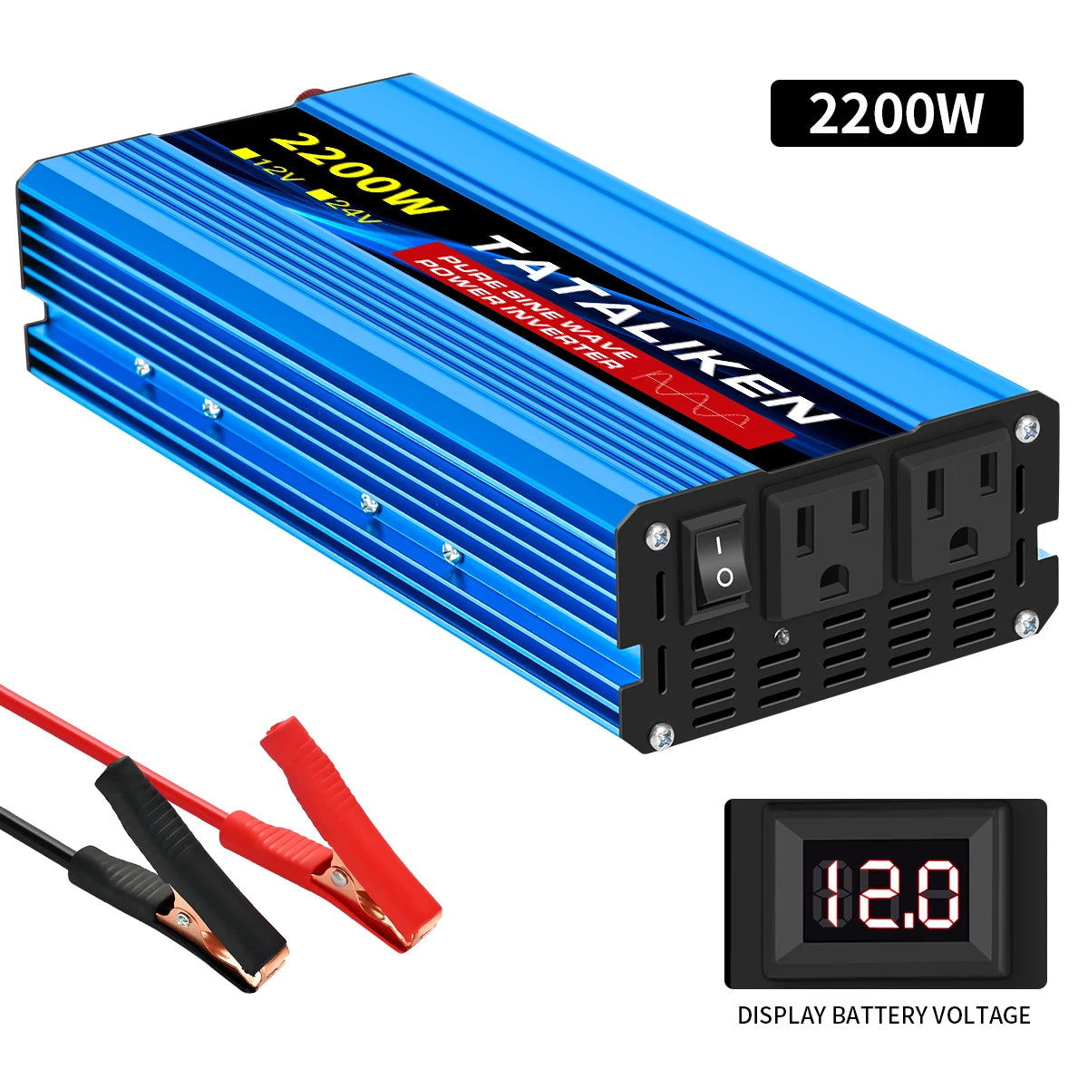 TATALIKEN 12V to 110V Pure Sine Wave Car Inverter Power