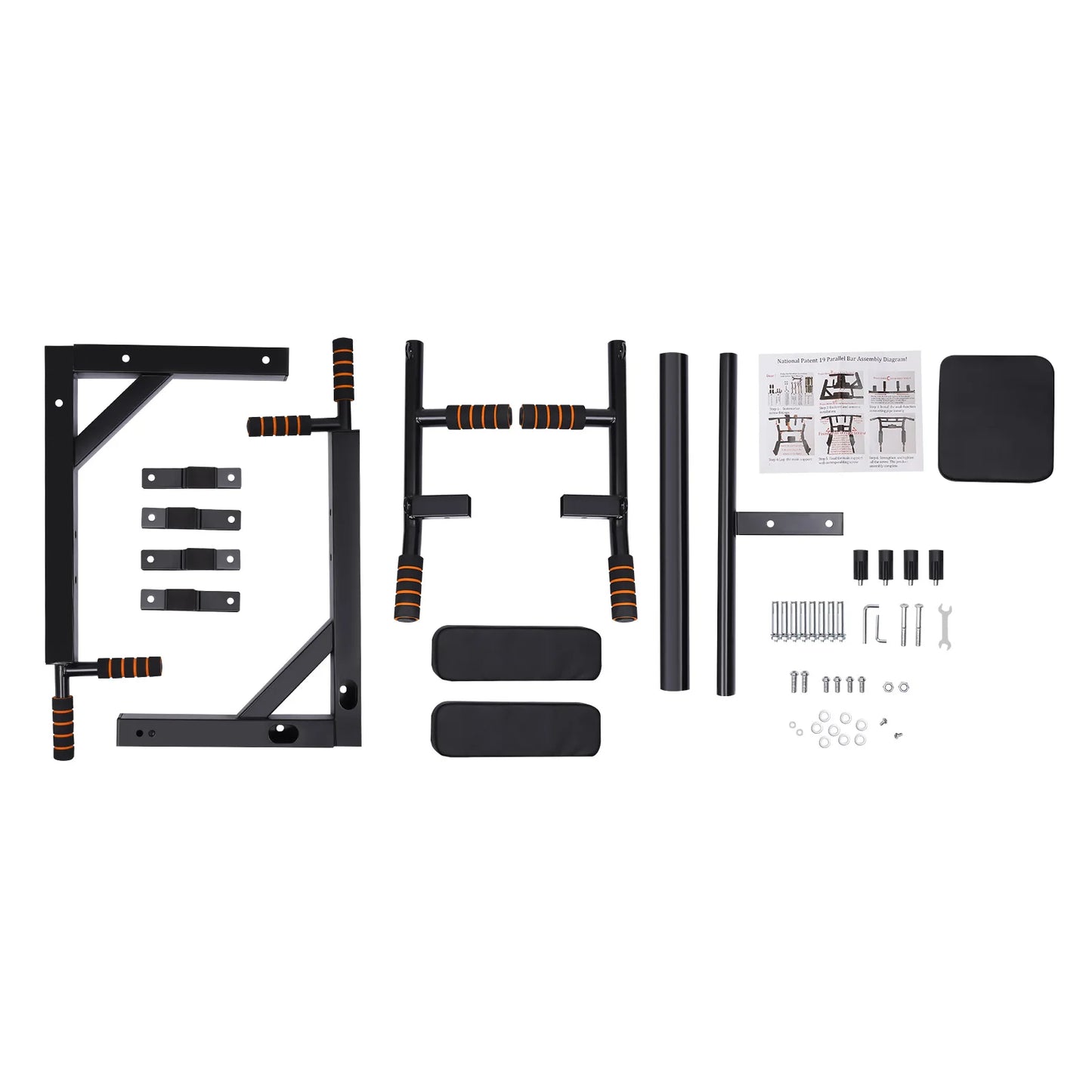Wall Mounted Pull Up Bar and Dip Stand for Home Gym