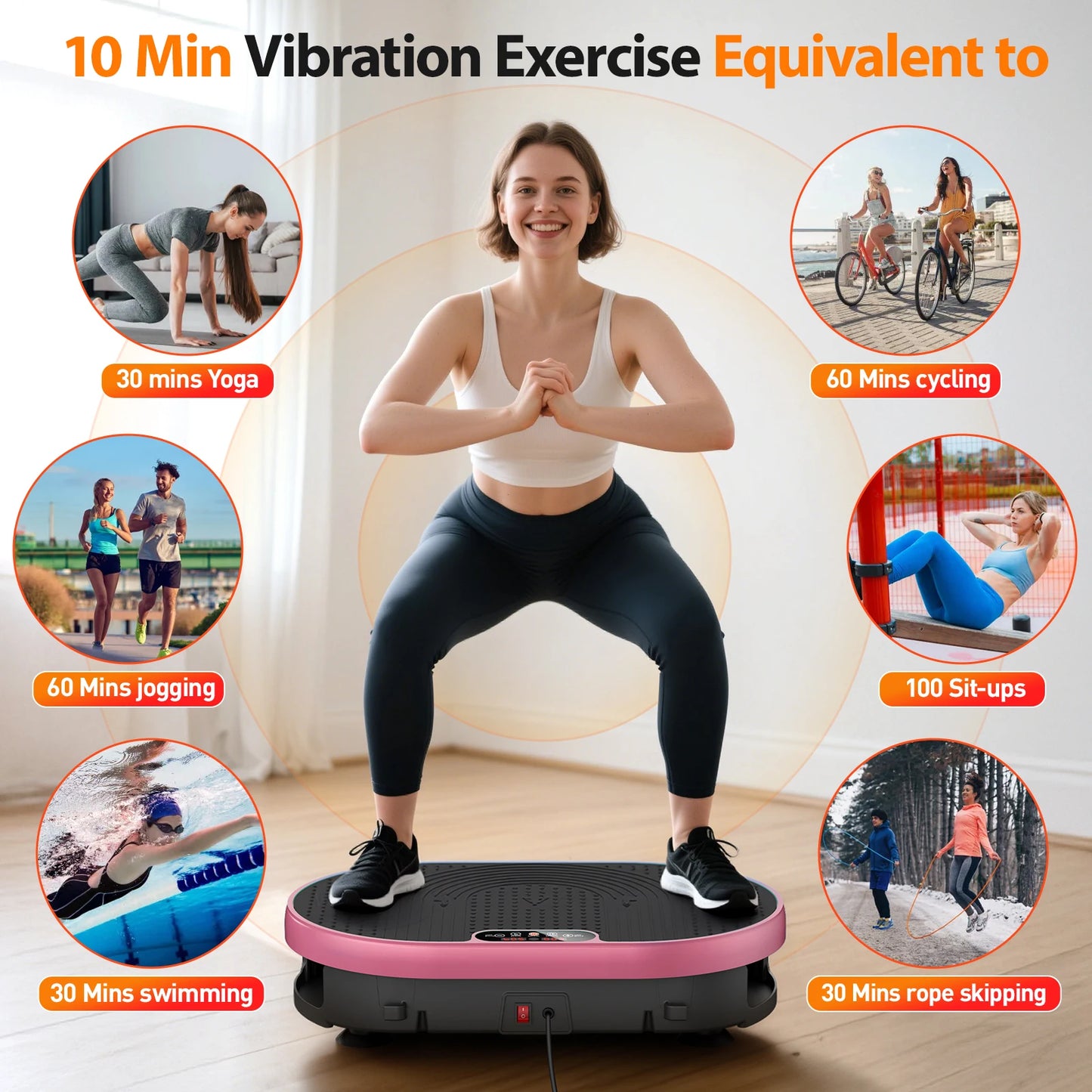 Vibration Plate Whole Body Exercise Machine With 120 Levels Remote Control