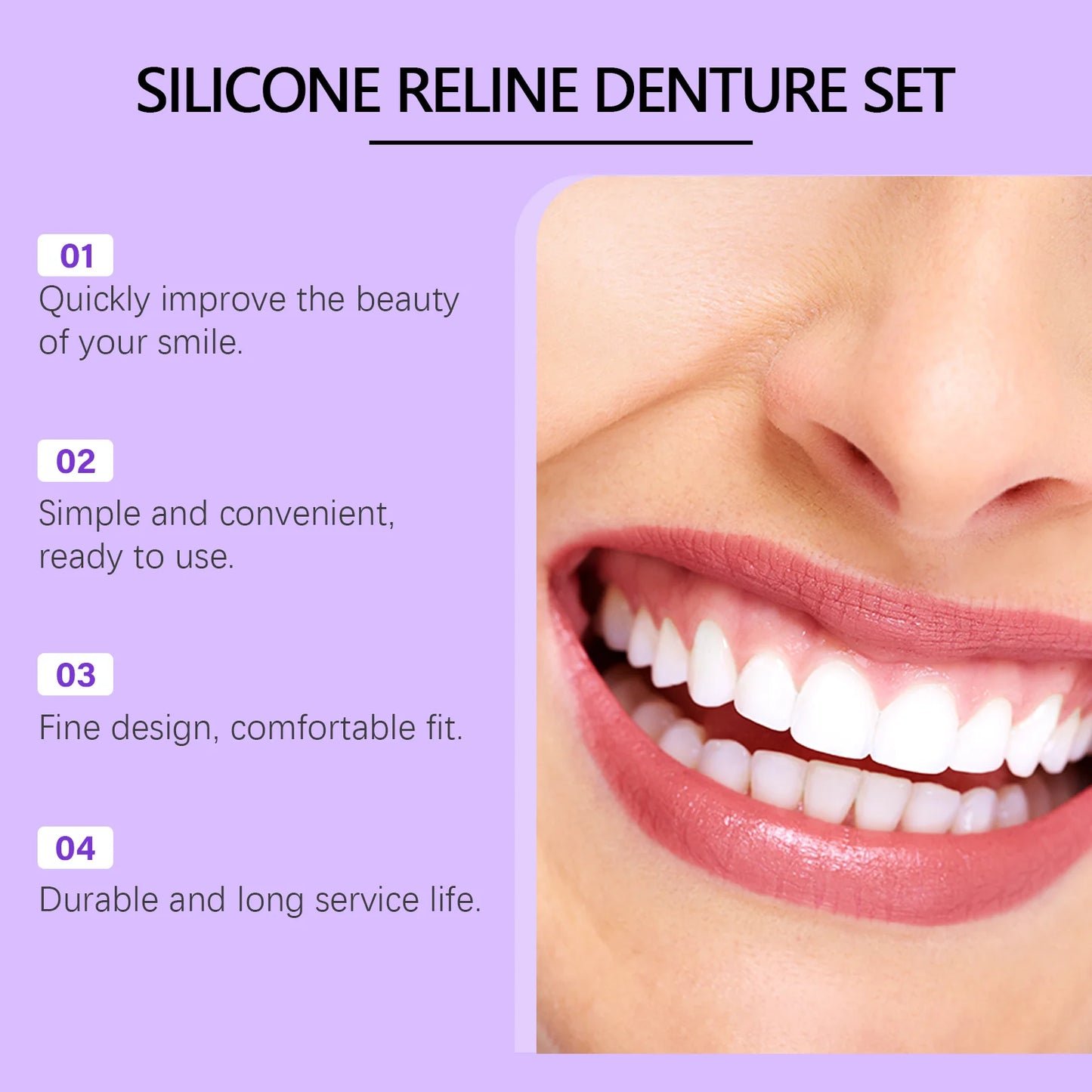 Silicone Reline Denture Set Temporary Upper and Lower Veneers