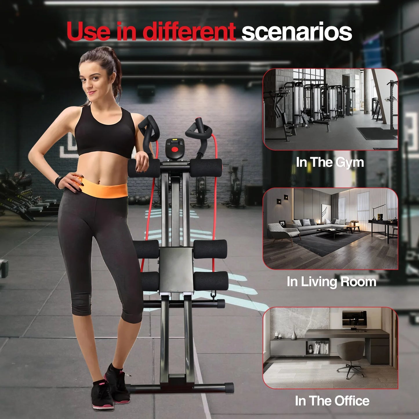 GIKPAL Foldable Abdominal Machine for Home Gym Core Training