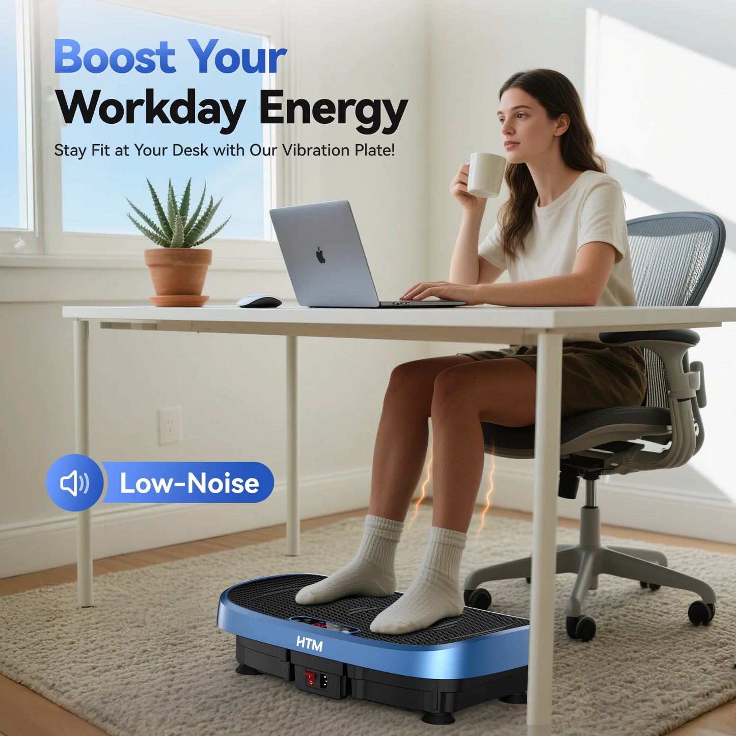 HTM Vibration Platform Fitness Plate 120 Levels Silent Non Slip