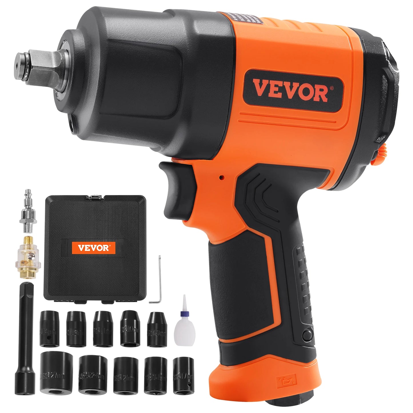SucceBuy Lightweight Pneumatic Impact Gun With 11-Piece Socket Set