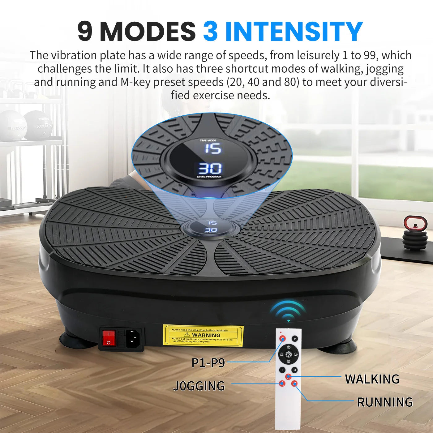 Vibration Plate Exercise Machine Portable Full Body Workout Resistance Bands