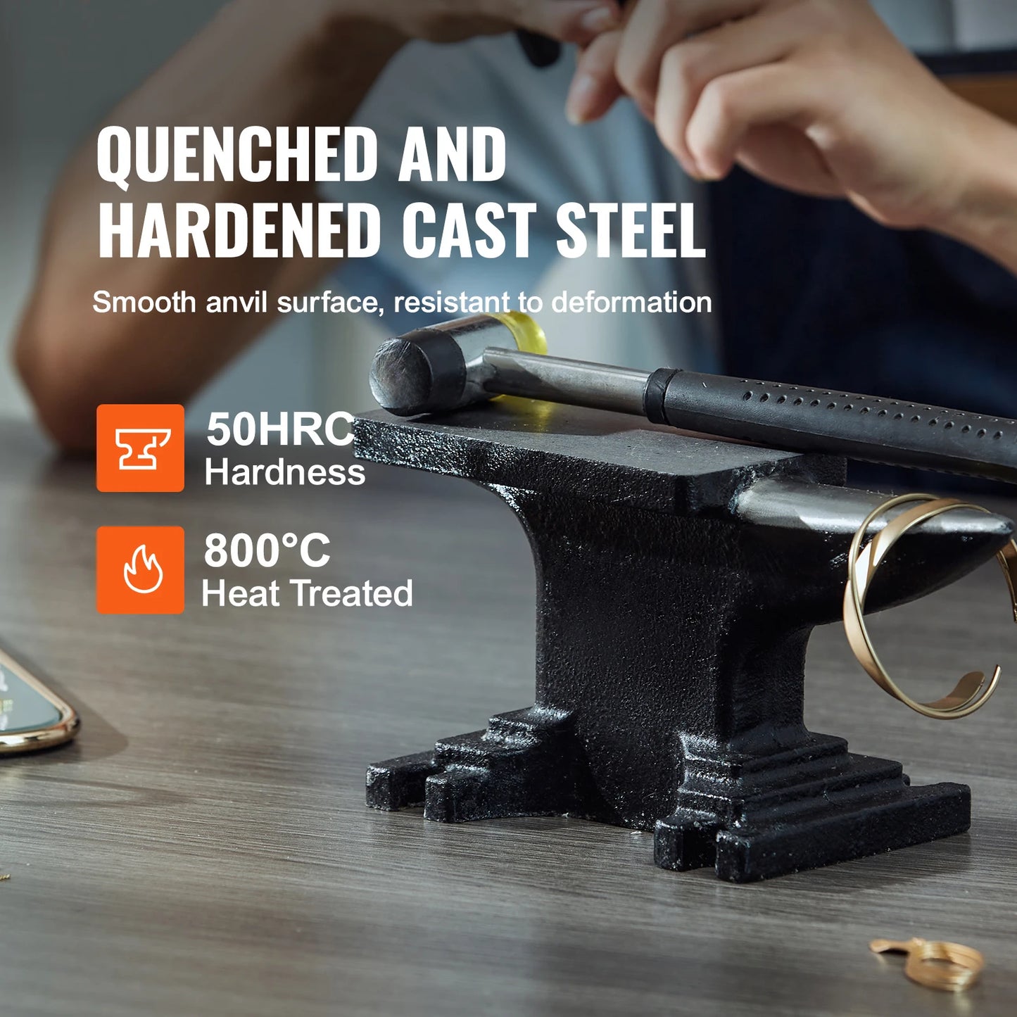 VEVOR SucceBuy Single Horn Anvil Cast Steel Durable