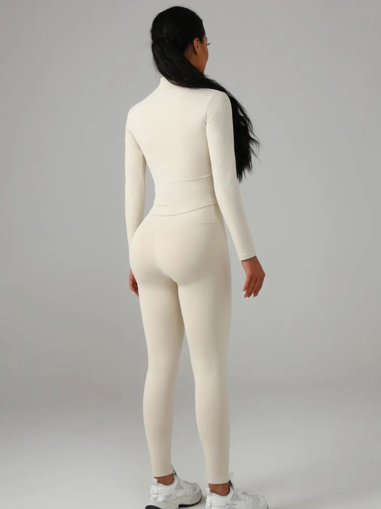 Womens Yoga Set Polyester Knit For Everyday Fitness